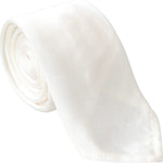 Dolce & Gabbana White Silk Blend Adjustable Tie Men KRA3288