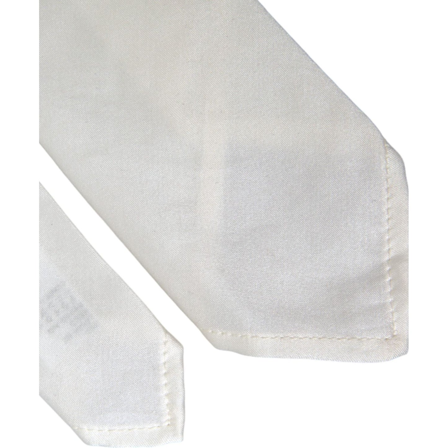 Dolce & Gabbana White Silk Blend Adjustable Tie Men KRA3288