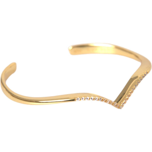 Nialaya Arched Wing Cuff Skyfall Gold CZ 925 Bracelet Bracelet