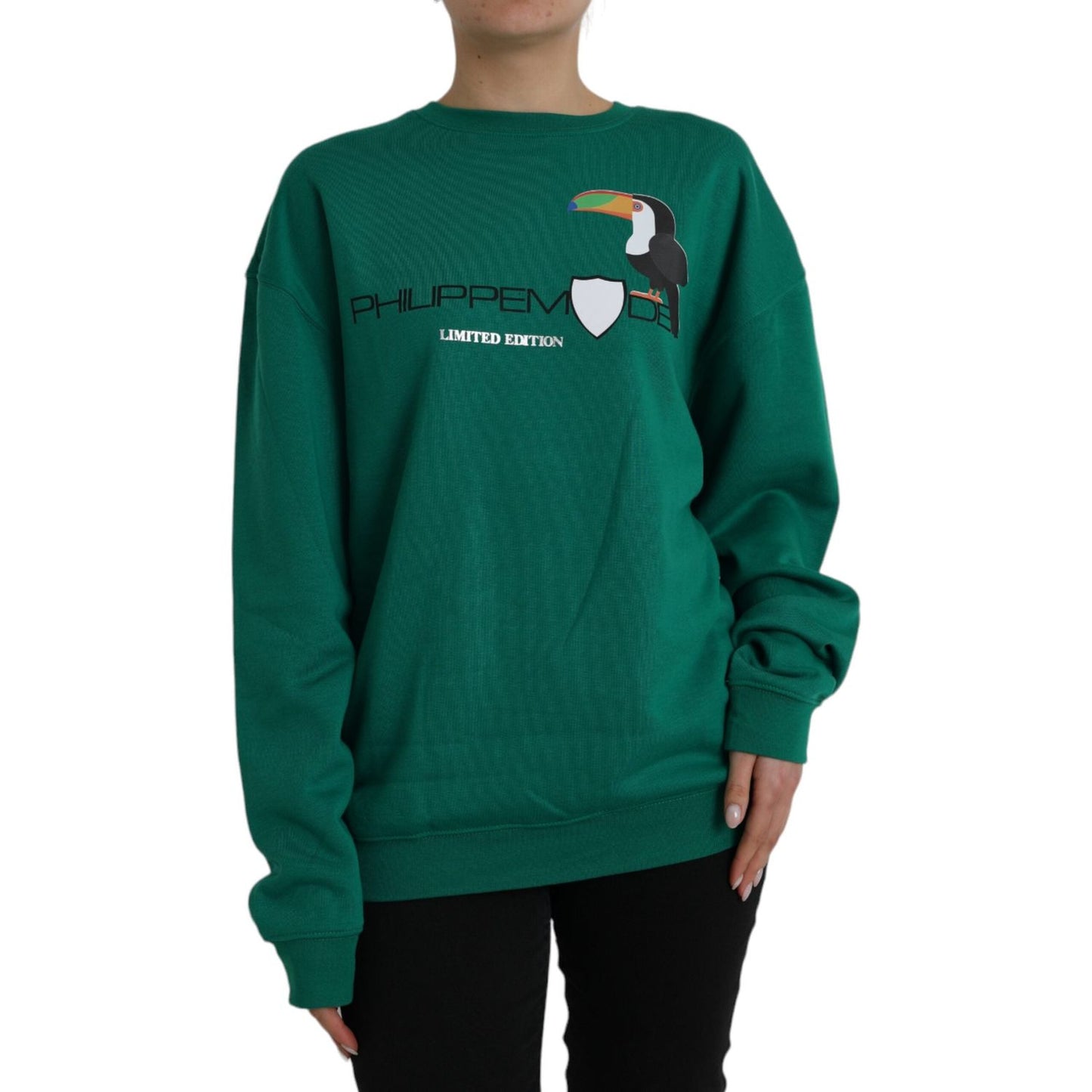 Philippe Model Green Cotton Logo Print Long Sleeves Pullover Sweater TSH83277-XL