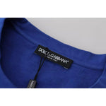 Dolce & Gabbana Blue Logo Print Crewneck Cotton T-shirt TSH83097-44