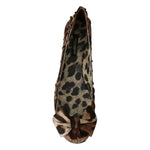 Dolce & Gabbana Brown Leopard Silk Ballerina Flats Shoes LA7691-36