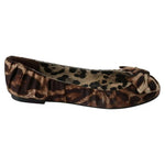 Dolce & Gabbana Brown Leopard Silk Ballerina Flats Shoes LA7691-36
