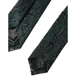 Dolce & Gabbana Green Floral Pattern 100% Silk Adjustable Men Tie