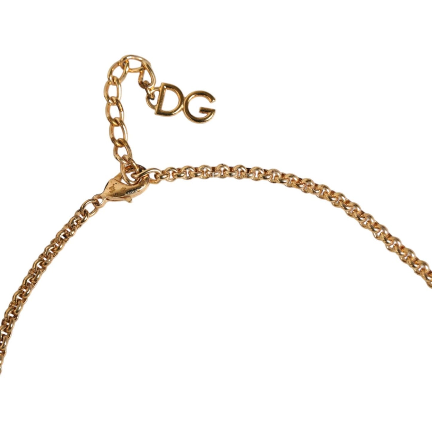 Dolce & Gabbana Gold Brass Leopard Flower Embellished Statement Necklace SMY10349