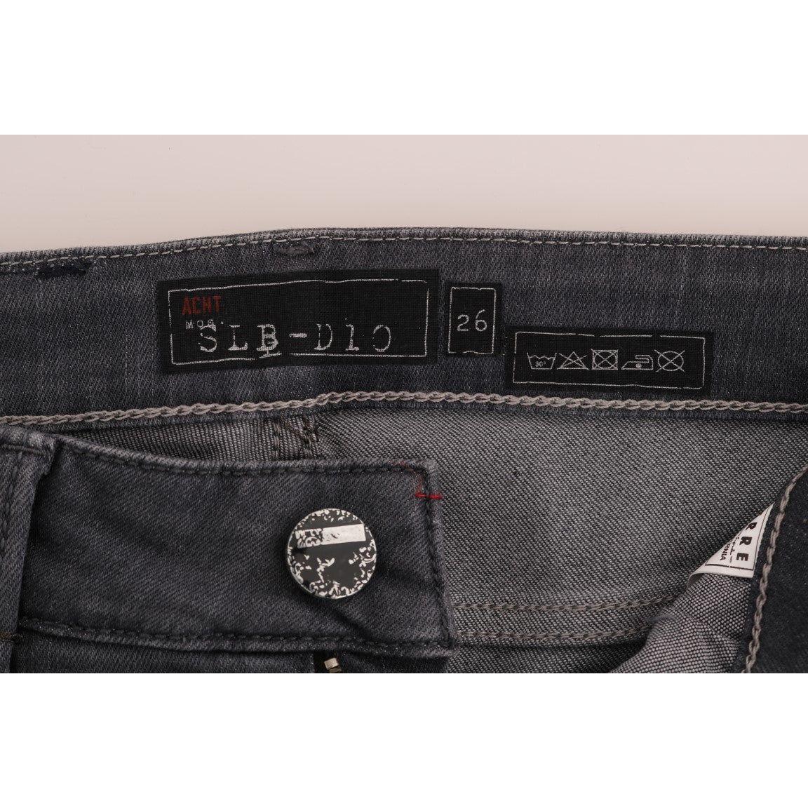 Acht Gray Cotton Slim Fit Denim Jeans SIG32596-1
