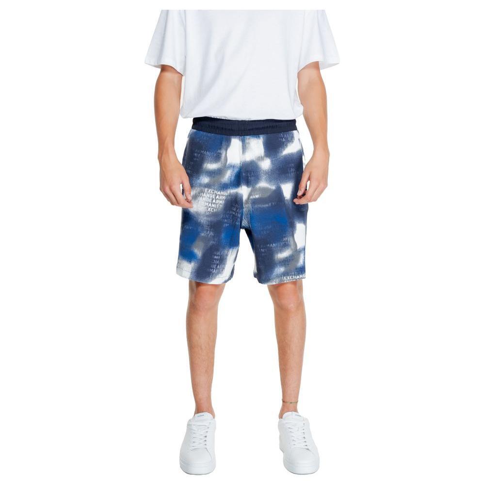 Armani Exchange Blue Cotton Bermuda Shorts