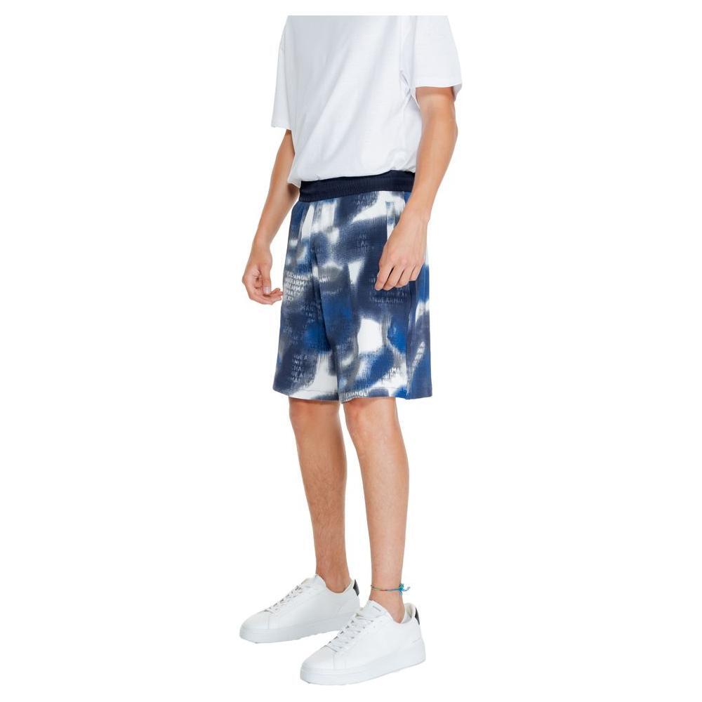 Armani Exchange Blue Cotton Bermuda Shorts