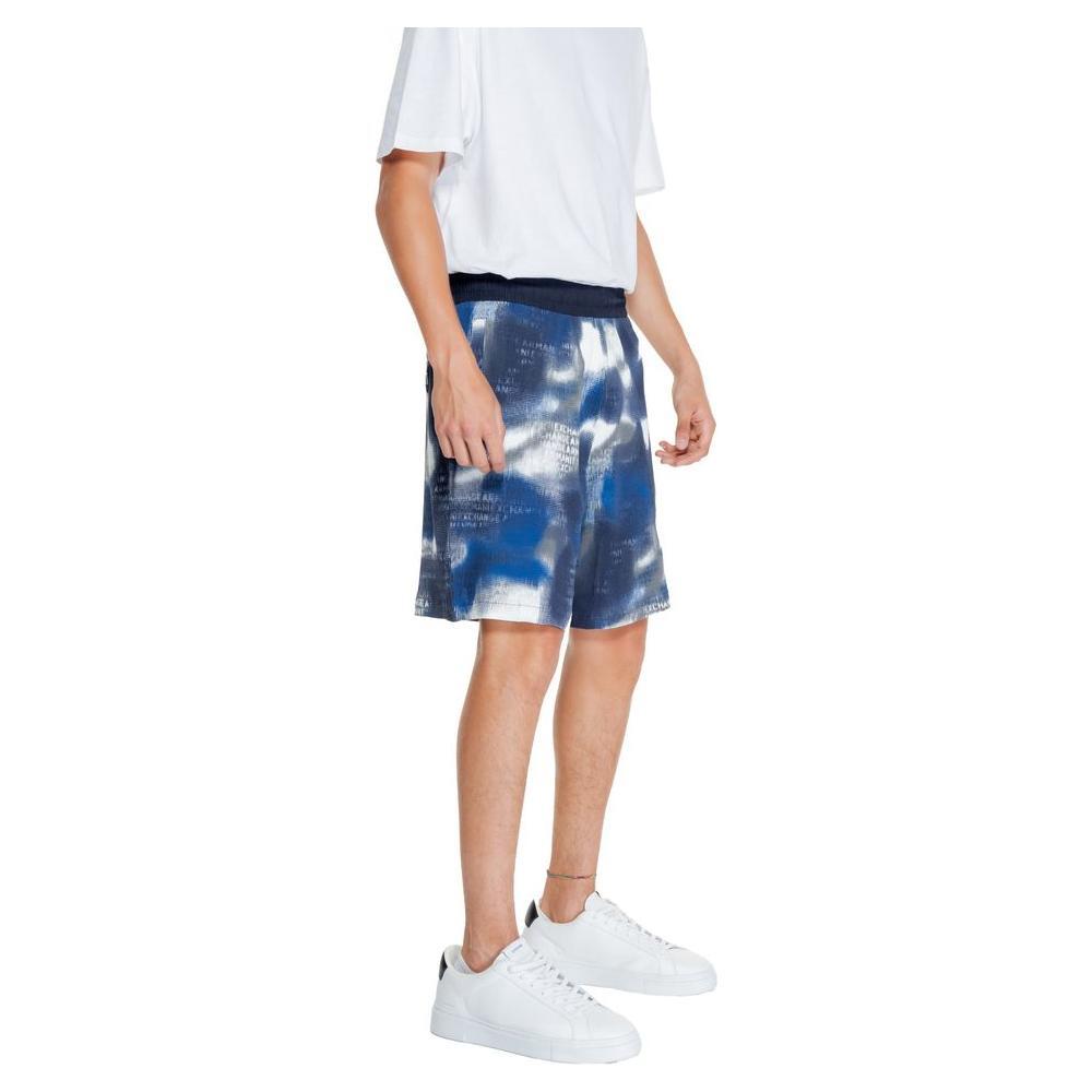 Armani Exchange Blue Cotton Bermuda