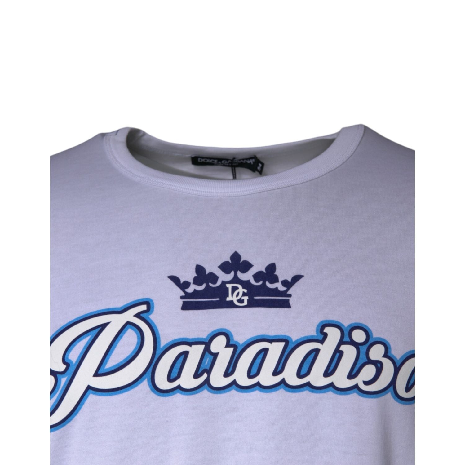 Dolce & Gabbana White Paradiso Cotton Shorts Sleeves T-shirt