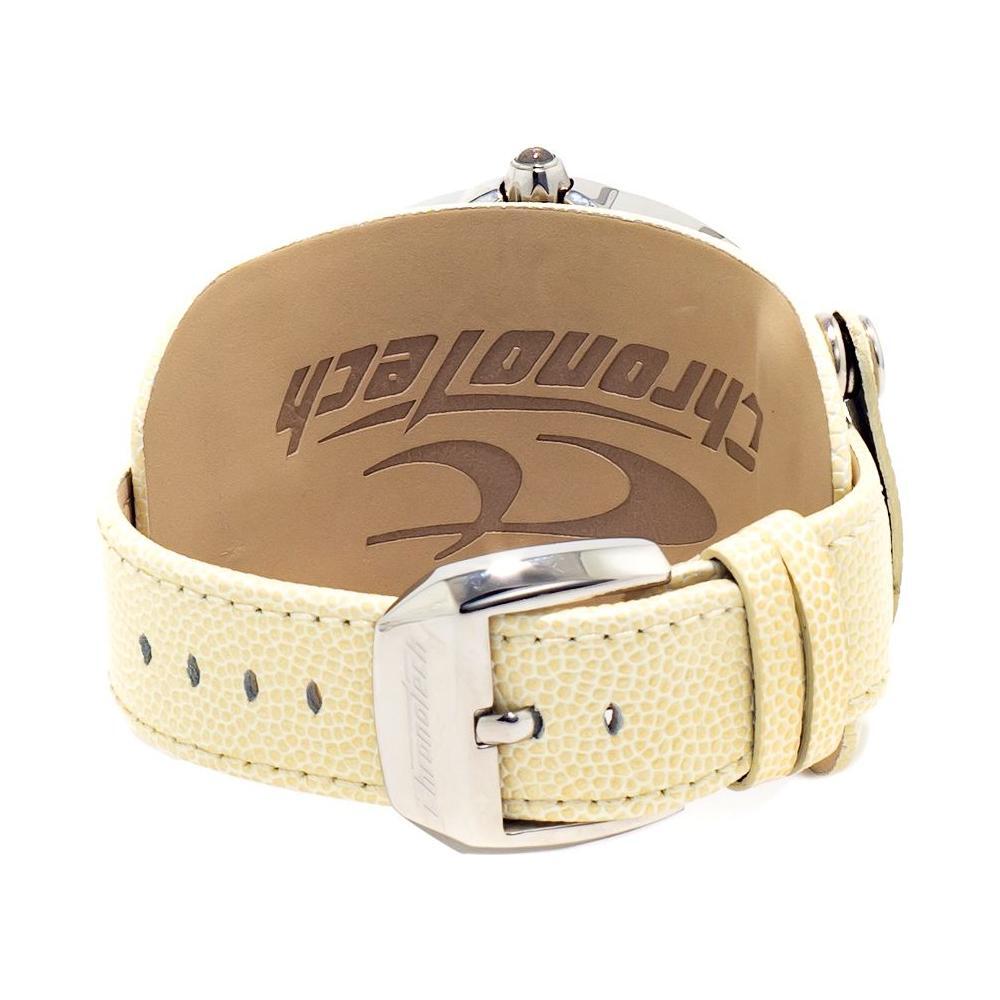 Chronotech Beige Leather Dress Watch Chronotech