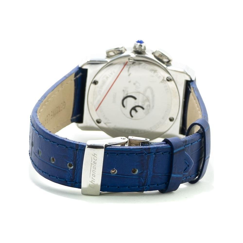 Chronotech Blue Leather Dress Watch
