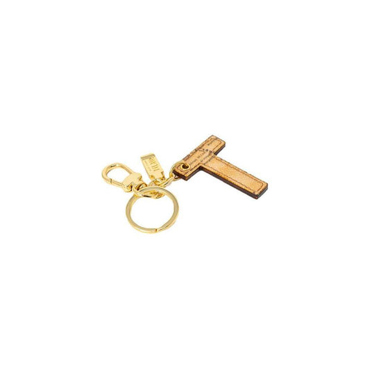Alviero Martini Prima Classe Beige Leather Keychain