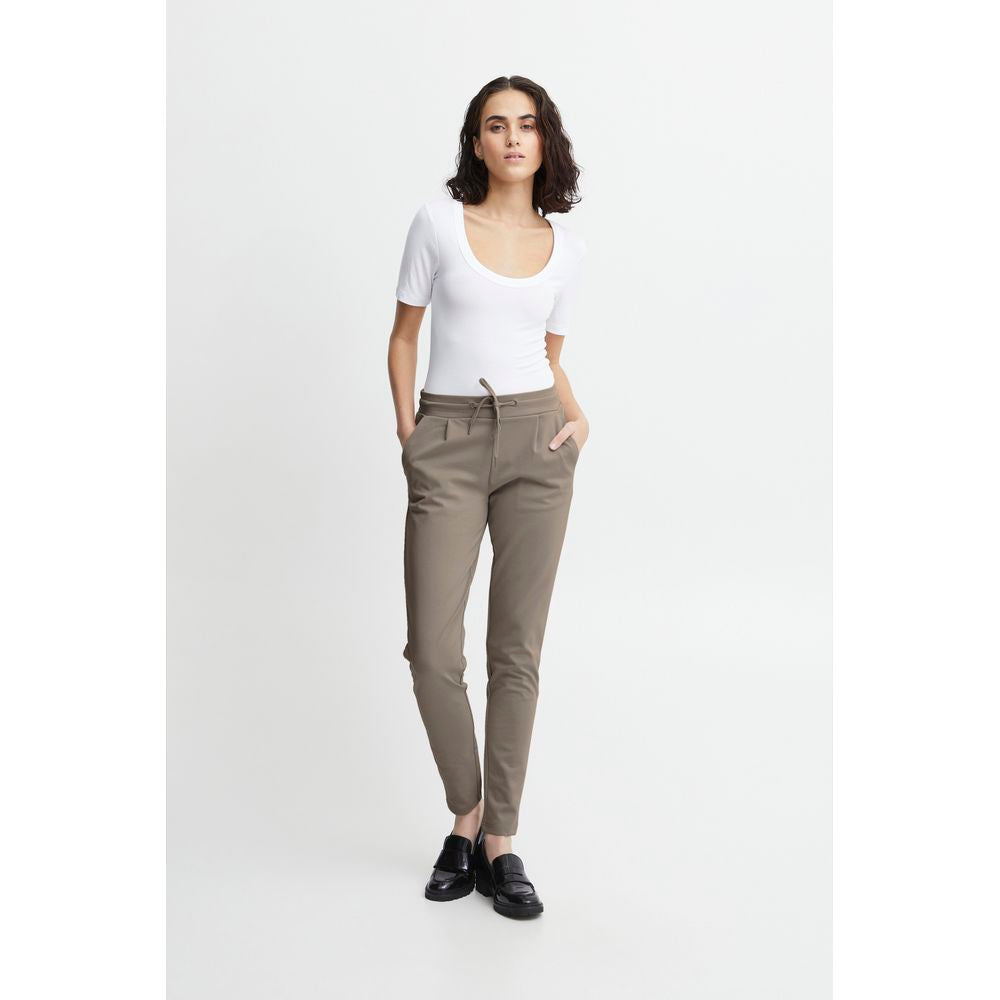 ICHI Gray Polyester Pant IC-13338702205-XXL