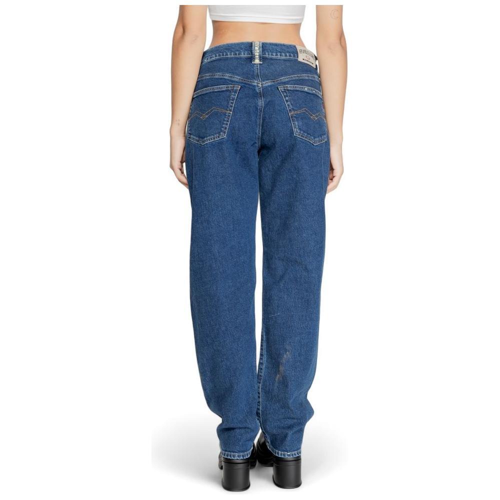 Replay Blue Cotton Mom Jeans Replay