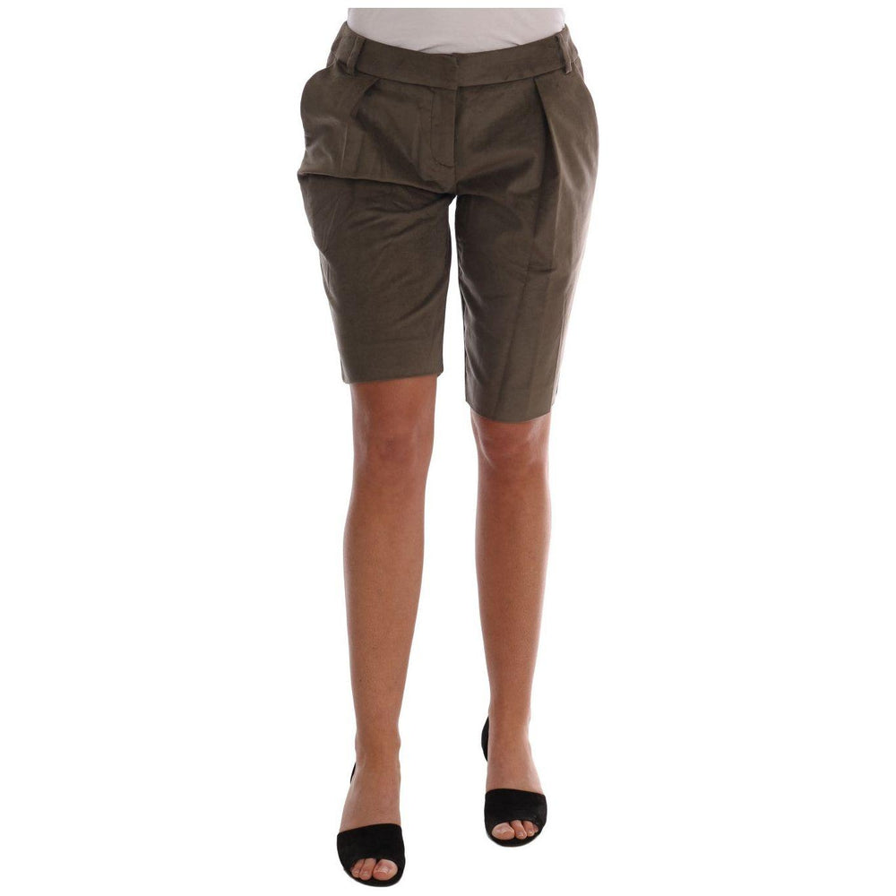 Ermanno Scervino Brown Velvet Bermuda Shorts BYX1164-1