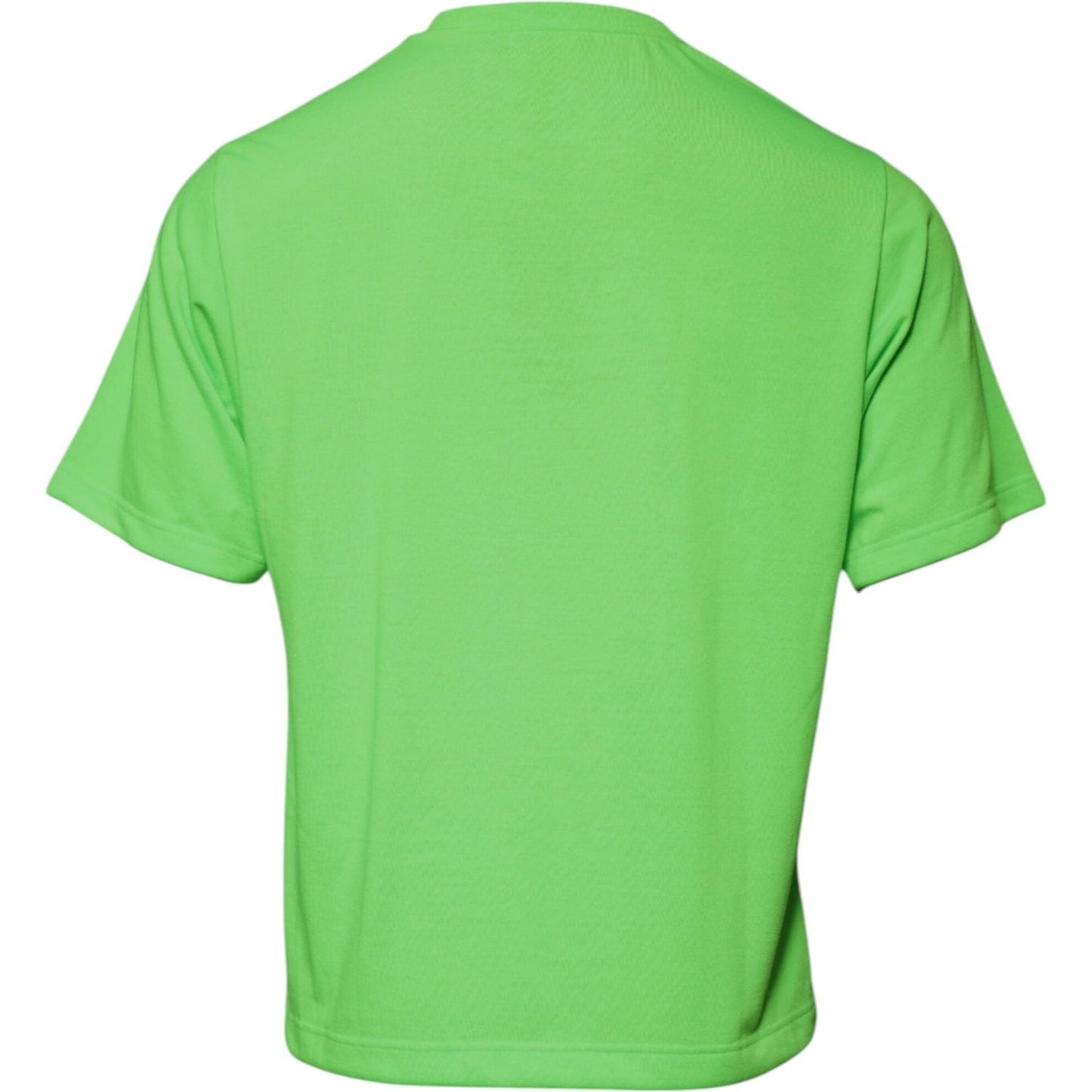 Dolce & Gabbana Green Logo Polyester Crew Neck T-shirt TSH87639-56