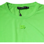 Dolce & Gabbana Green Logo Polyester Crew Neck T-shirt TSH87639-56