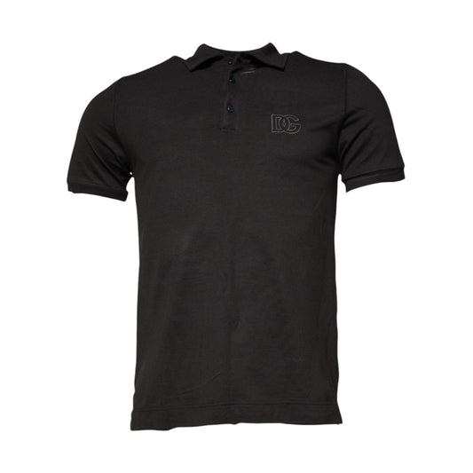 Dolce & Gabbana Dark Gray Collared Short Sleeves Polo T-shirt
