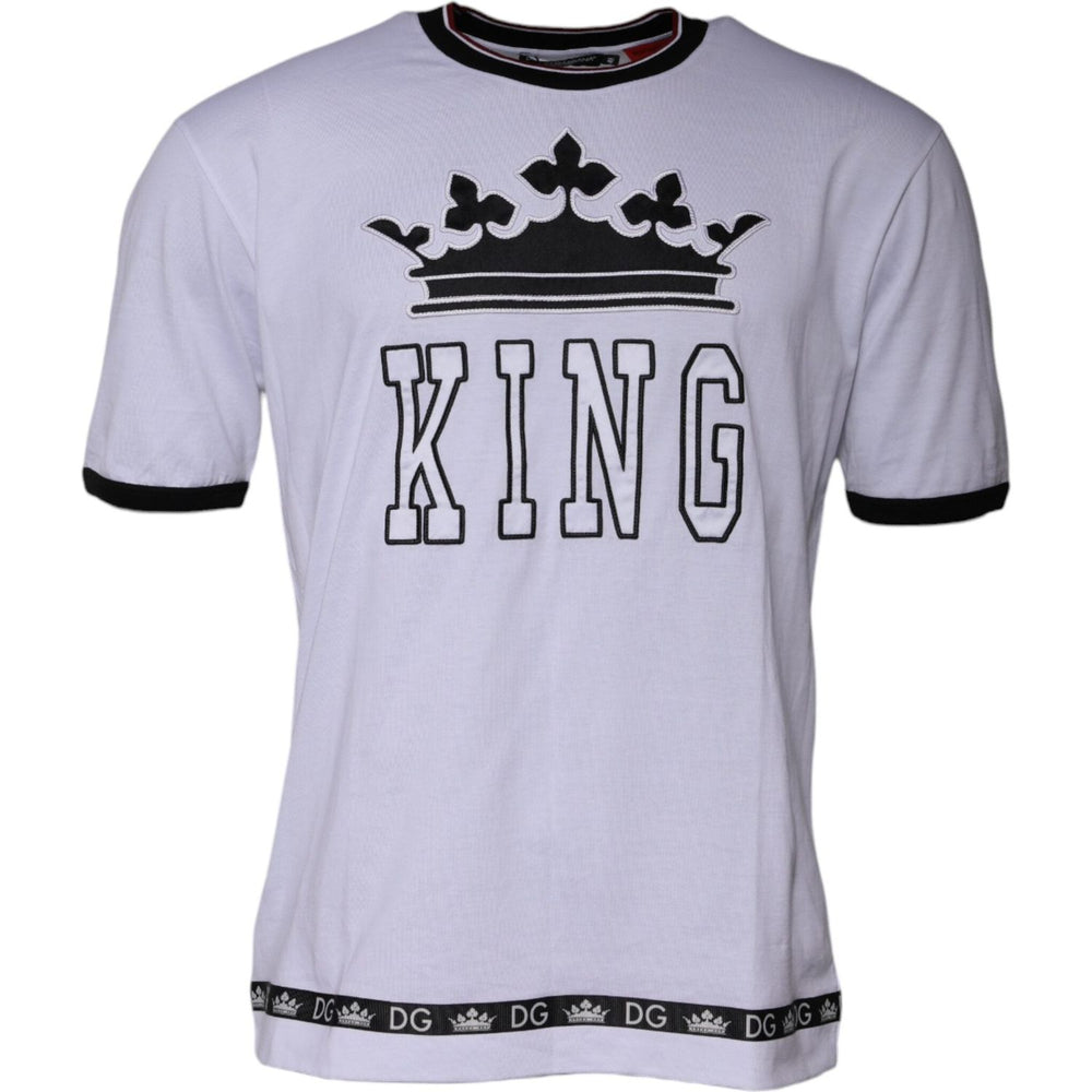 Dolce & Gabbana White Jersey Crew Neck Short Sleeves T-shirt TSH87773-48
