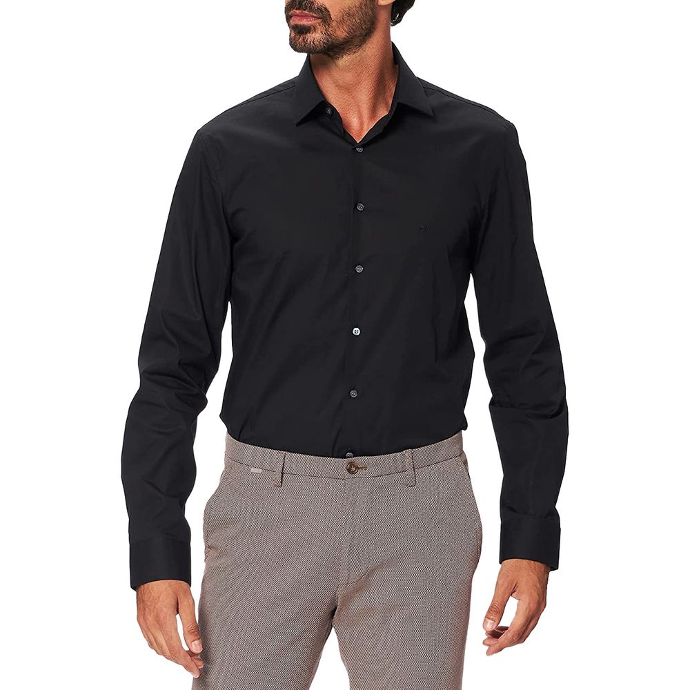 Calvin Klein Black Cotton Dress Shirt