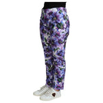 Dolce & Gabbana Purple Floral Print Tapered Cotton Pants PAN71555-42