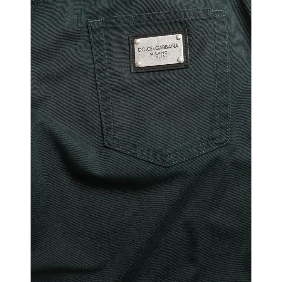 Dolce & Gabbana Green Cotton Stretch Skinny Men Denim Jeans PAN75055-54