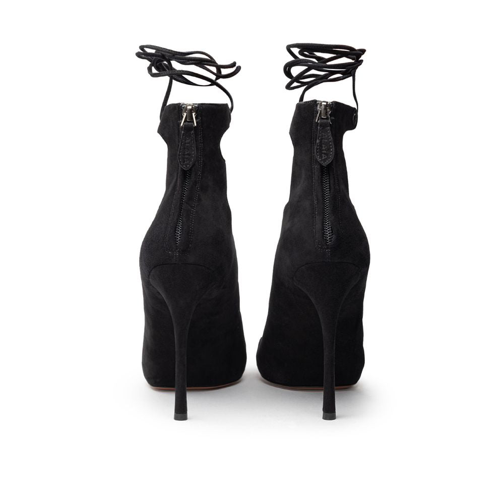 Alaïa Black Suede Leather Sandal AL-8445676-EU38.5/US8.5