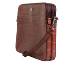 Dolce & Gabbana Bordeaux Croc Leather Logo Plaque Men Briefcase Bag