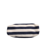 Dolce & Gabbana Blue White Stripes Logo Plaque Tote Bag