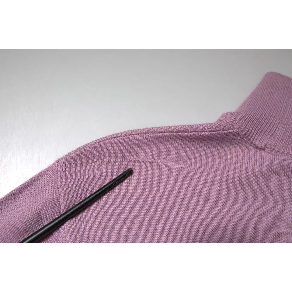 MSGM Purple Wool Knit Turtle Neck Long Sleeve Pullover Sweater TSH87733-46