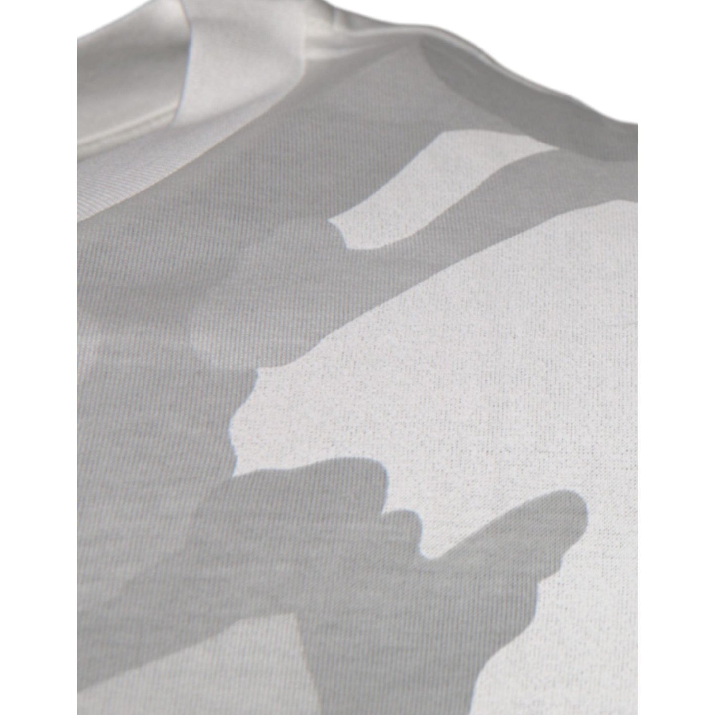 Dolce & Gabbana White Gray Camouflage Cotton Crew Neck T-shirt TSH878503-44