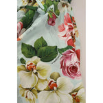 Dolce & Gabbana Green Floral Short Sleeves Cotton V-neck Dress DR281061-38