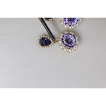 Dolce & Gabbana Purple Flower Pearl Teardrop Crystals Clip On Earrings