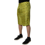 Dolce & Gabbana Green Silk Heart Print Bermuda Shorts PAN75745-48