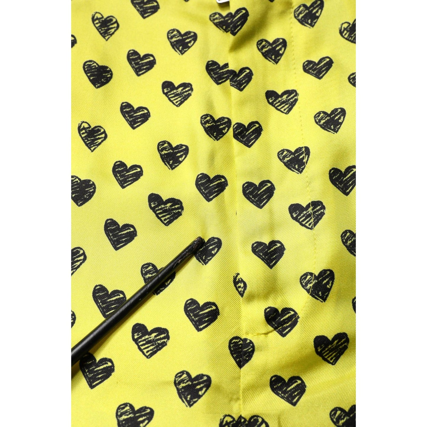 Dolce & Gabbana Green Silk Heart Print Bermuda Shorts PAN75745-48