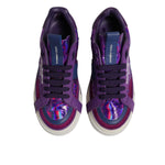 Dolce & Gabbana Purple Leather DG Logo Low Top Sneakers Shoes