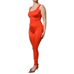 Dolce & Gabbana Orange Sleeveless Bodycon Jumpsuit Dress DR81684-38