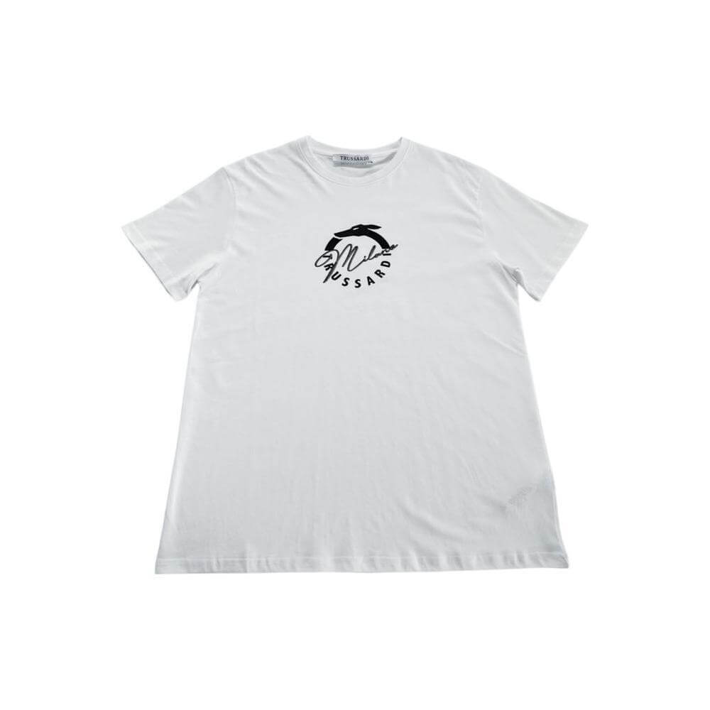 Trussardi Beachwear White Cotton Men T-Shirt TR-24795-S
