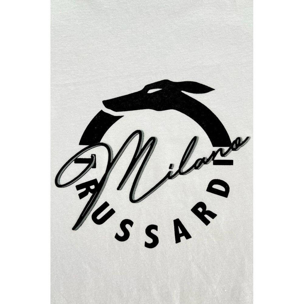 Trussardi Beachwear White Cotton Men T-Shirt TR-24795-S