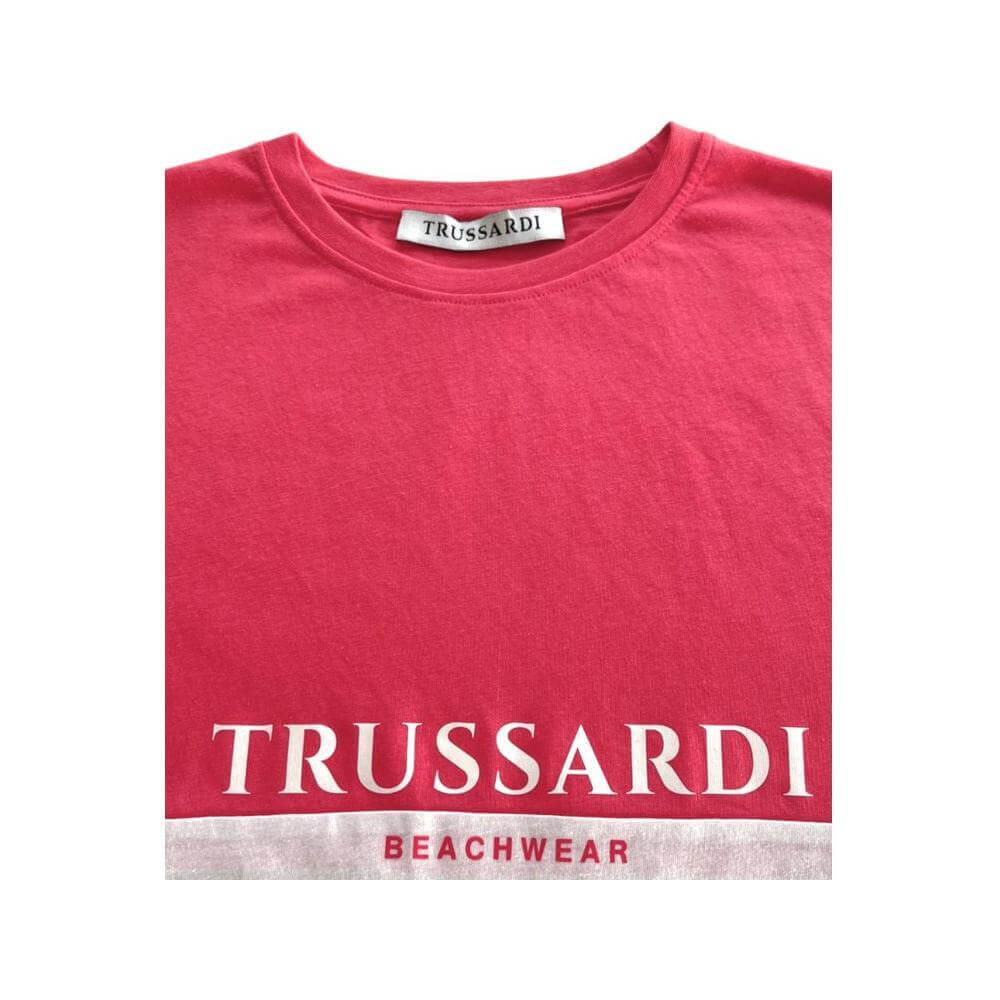 Trussardi Beachwear White Cotton Men T-Shirt TR-24800-M