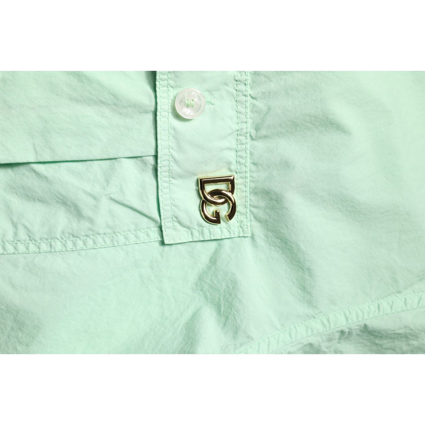 Dolce & Gabbana Green Cotton Short Sleeves Men Casual Shirt TSH87803-43