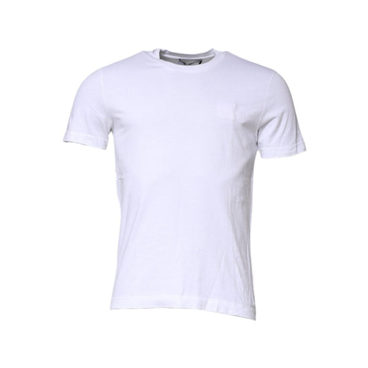 Dolce & Gabbana White Cotton Crew Neck Short Sleeves T-shirt