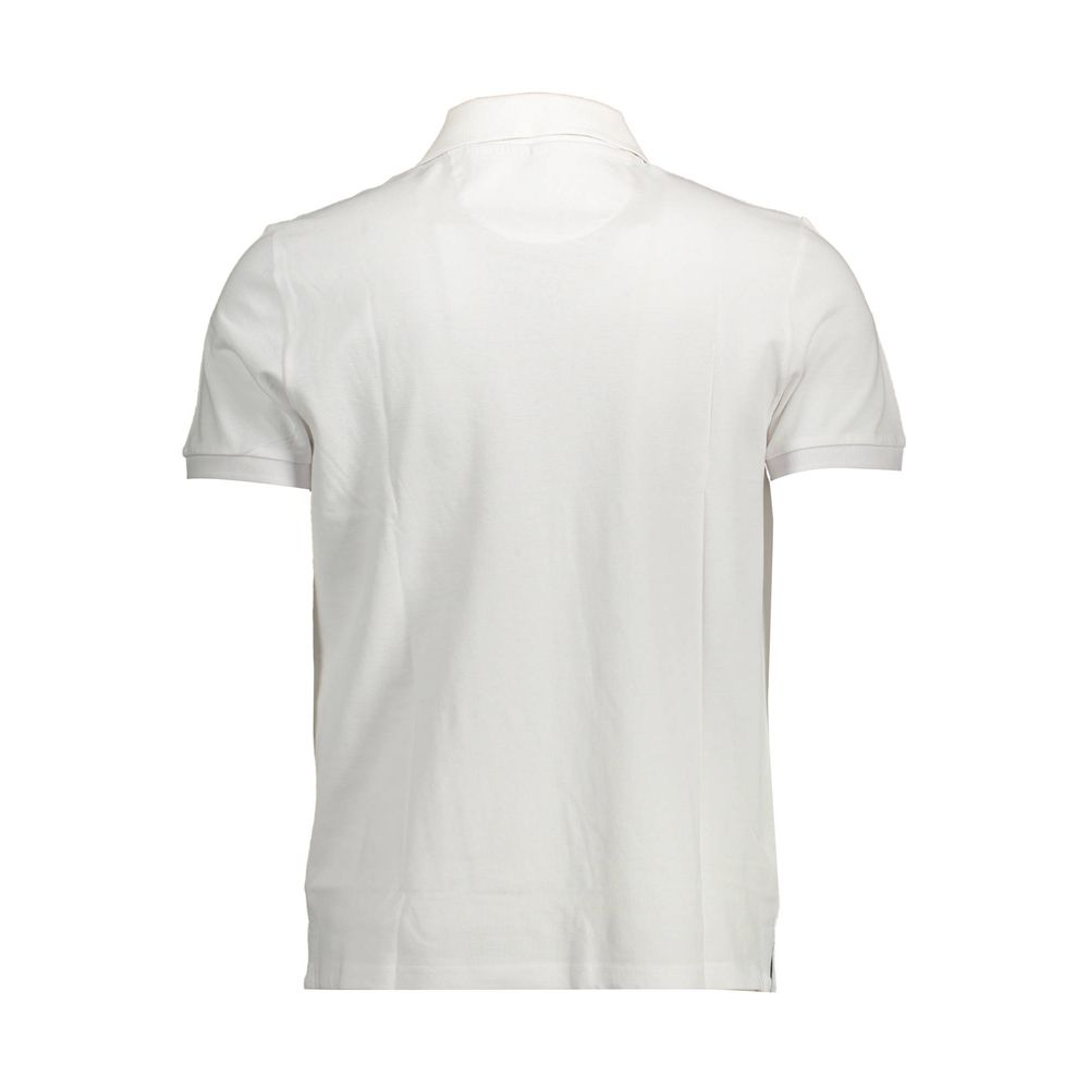 Back view of North Sails White Cotton Men Polo Shirt showing classic design and premium cotton material.