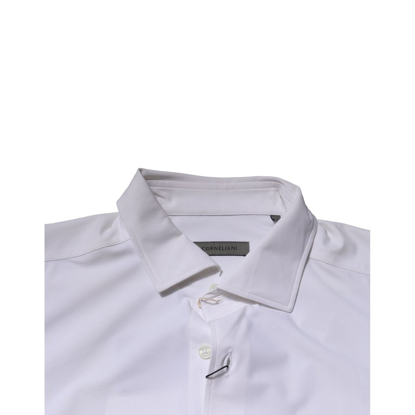 Corneliani White Long Sleeves Collared Dress Formal Shirt TSH90693-44