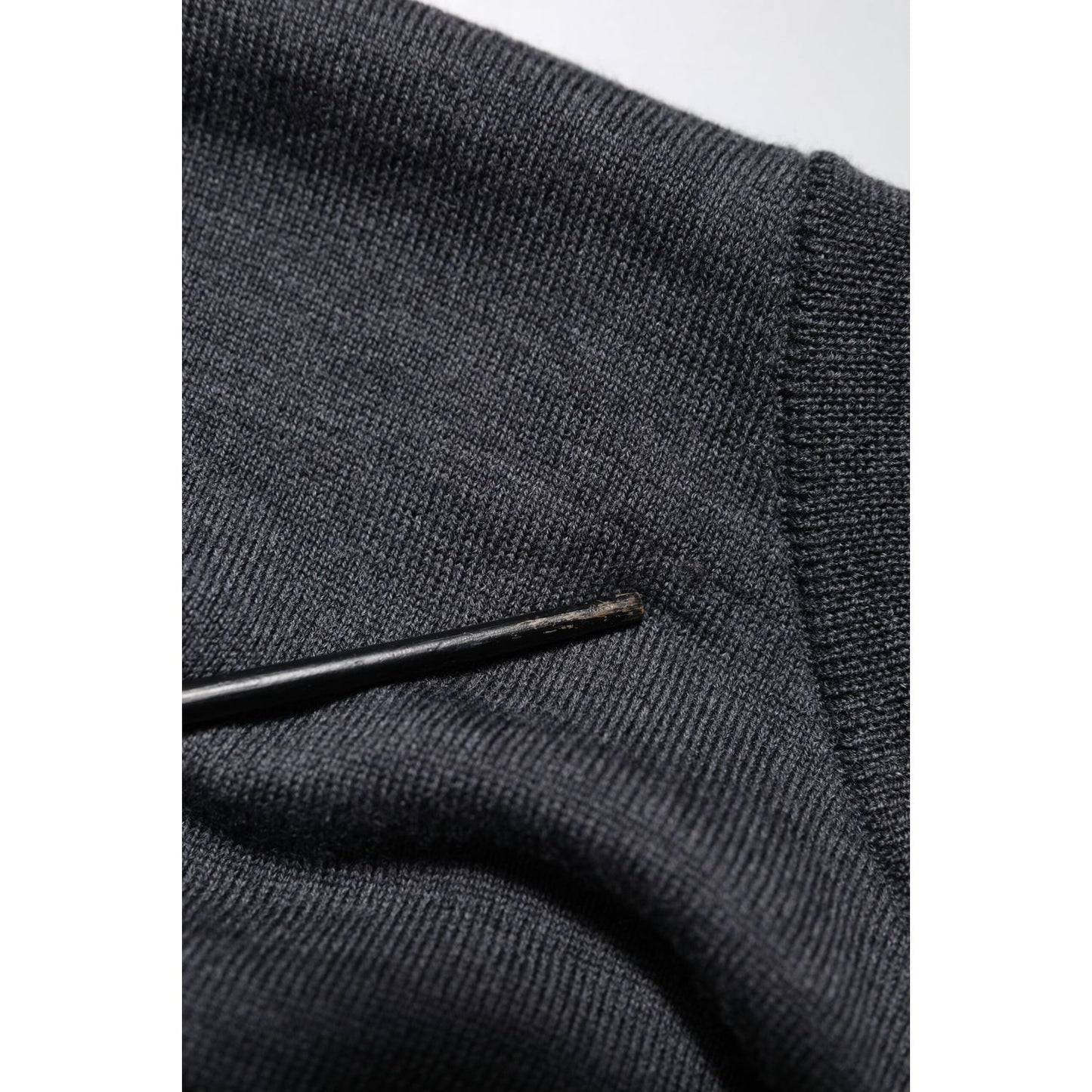 Dolce & Gabbana Dark Gray Wool Crew Neck Sweatshirt Sweater TSH90552-48