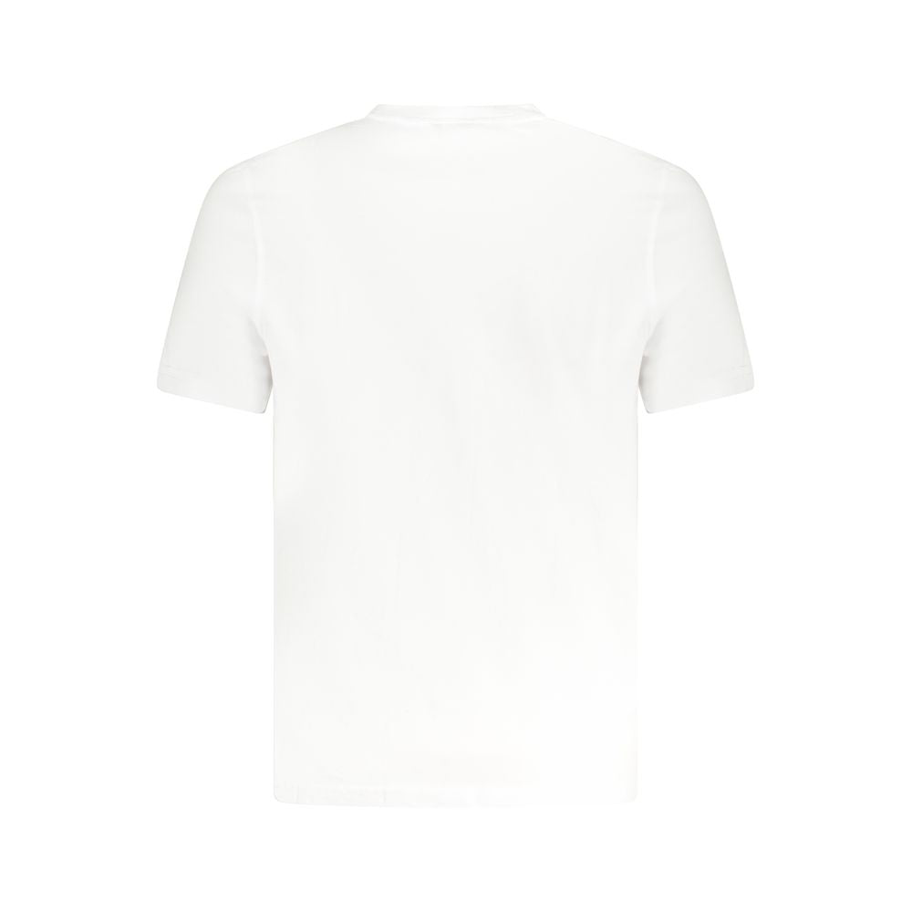 K-WAY White Cotton T-Shirt, short sleeve, crew neck, back view, pocket application