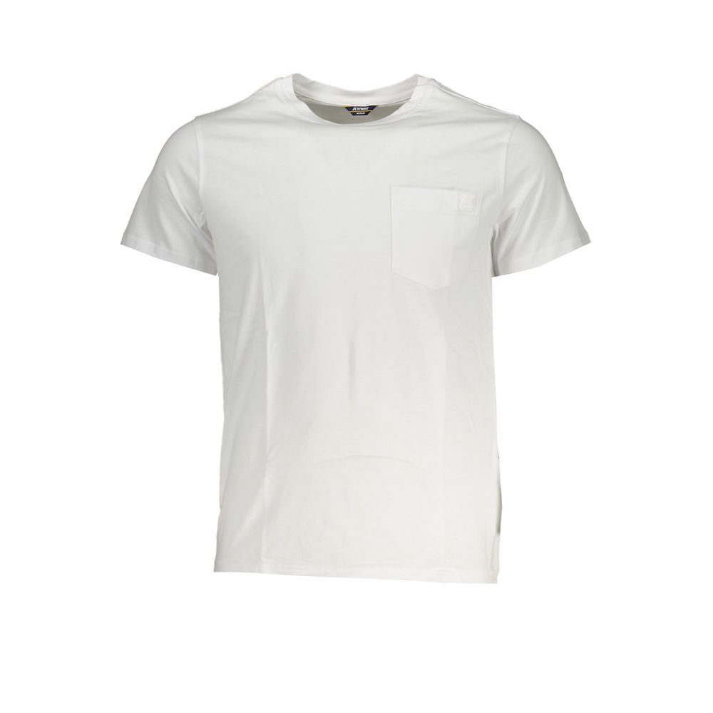 K-WAY Elegant White Cotton T-Shirt with Pocket Detail KW-28841-XXL