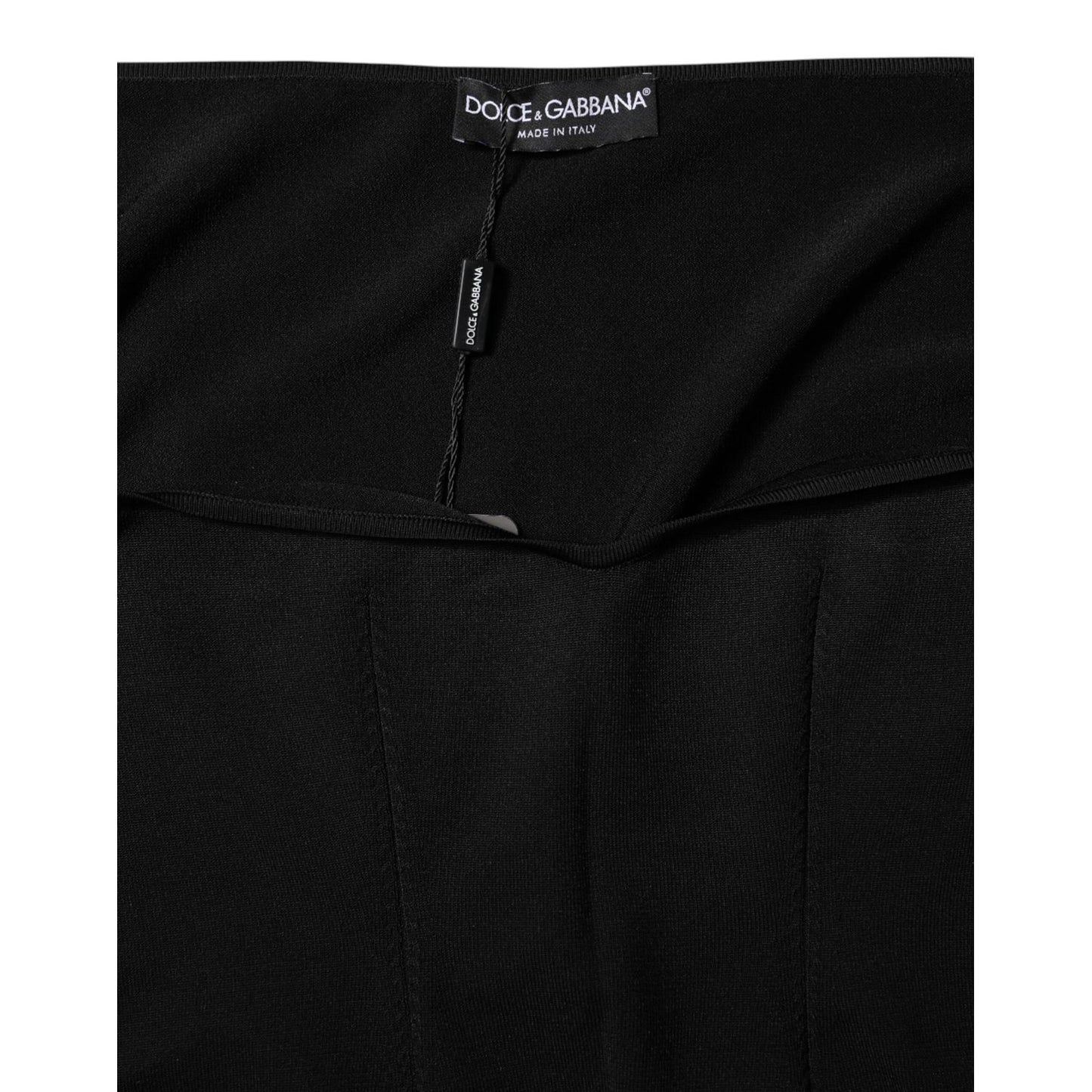 Dolce & Gabbana Black Viscose Long Sleeve Pullover Blouse Top