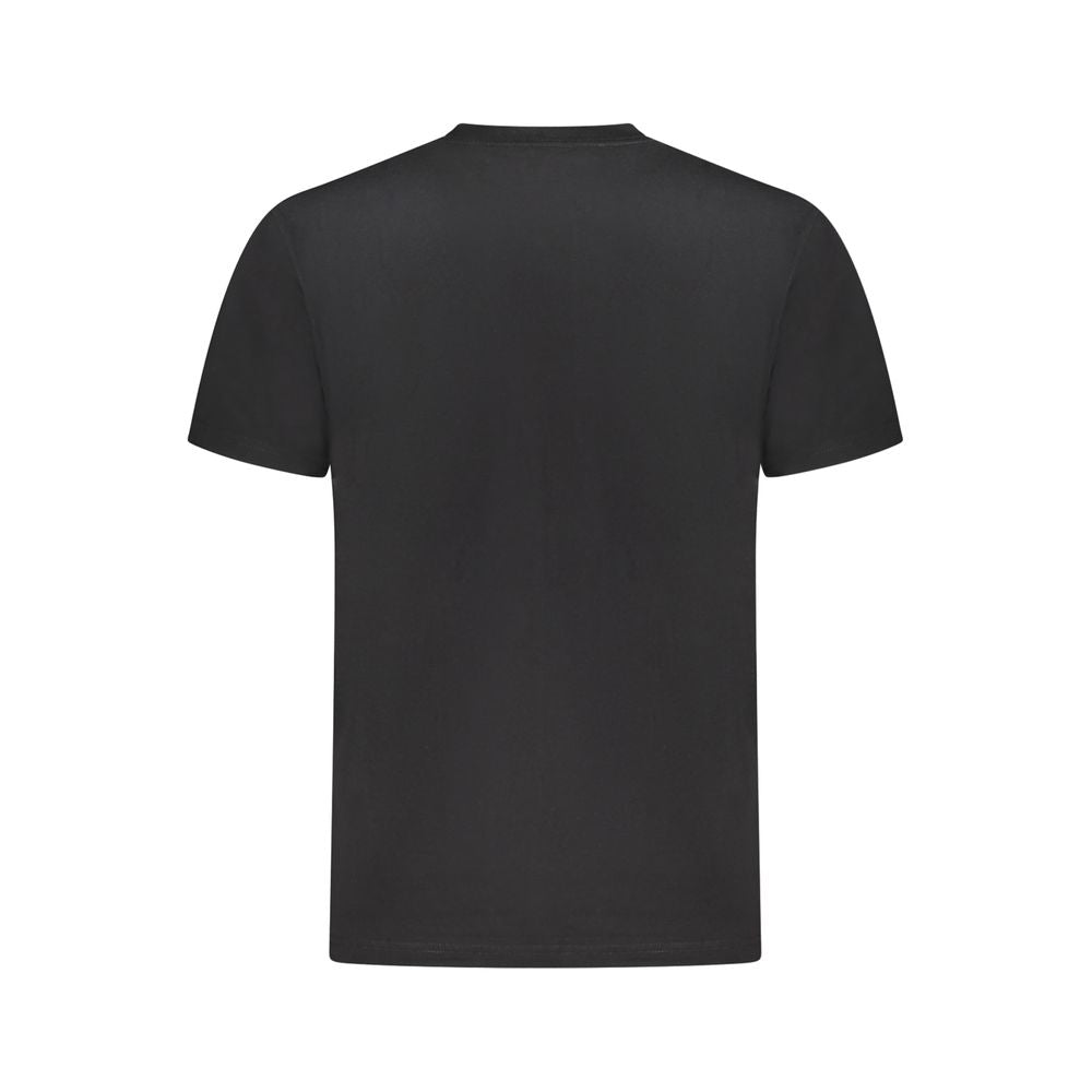 Vans Black Cotton T-Shirt with short sleeves, classic fit, crew neck, featuring logo print on the back.